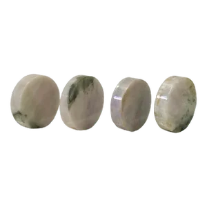 Set of 4 Stone Carved Round Shape Sample Display Art Paperweight