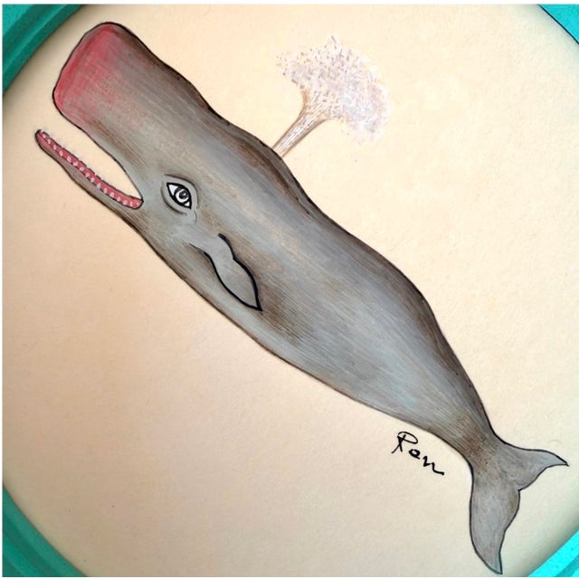 With his rosy smile, curious little eye, and cheerful puff of water, he brings plenty of personality to the wall. Hand-...