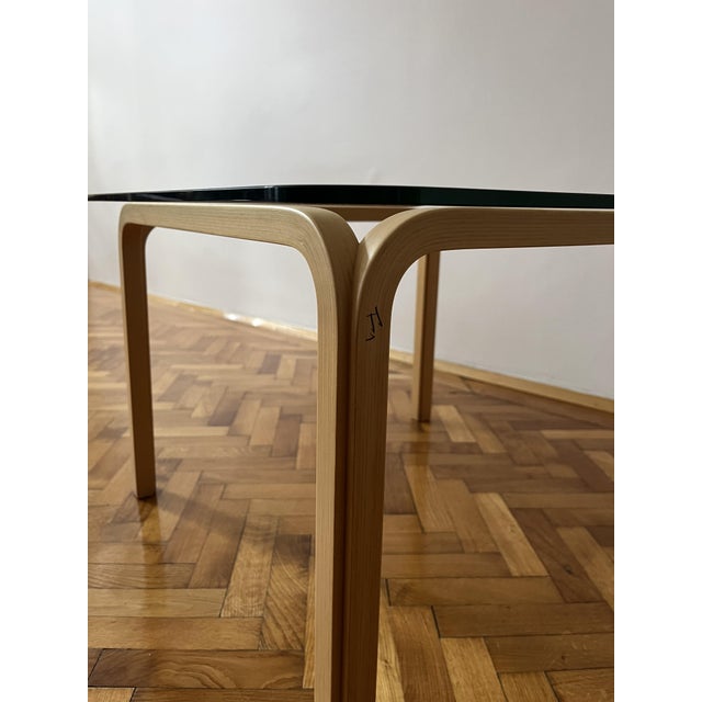 Wood Model Y805A Coffee Table in Glass attributed to Alvar Aalto for Artek, Finland For Sale - Image 7 of 18