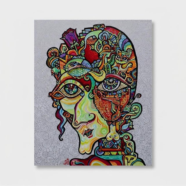 This is a one-of-a-kind original cubist painting by San Diego artist, Alexander Arshansky. Its dimensions are 20" x 16" x...