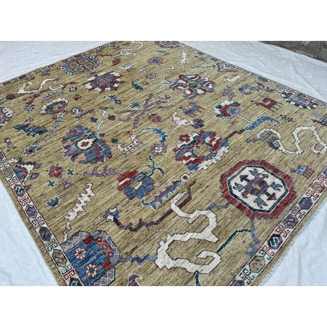2000 - 2009 8.2x9.10 Sultanabad Persian Carpet With Animals, Camel For Sale - Image 5 of 11