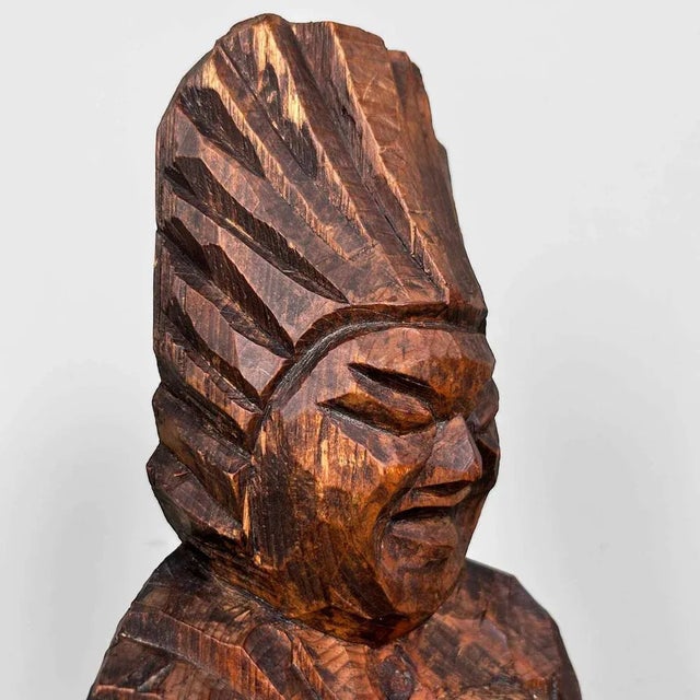 Boho Chic Taisho God of Protection Inami Woodcarving, Japan., 1920s For Sale - Image 3 of 9