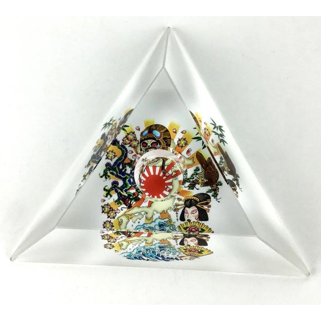 Vintage 90’s Christian Audigier Lucite/ Glass Candle Holder For Sale In Portland, ME - Image 6 of 11