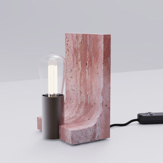 Wall lamp in brass with marble finish of your choice. Dimensions: width 165mm - height 355mm - projection 130mm. Lamp...