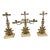 3 Piece Antique Victorian Gilt Metal Girandole Candelabra Set For Sale