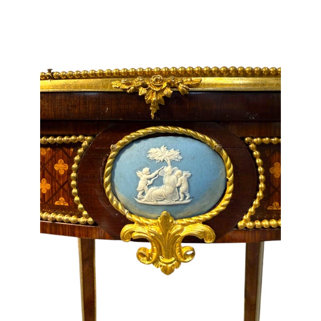 An Exceptional Ormolu & Porcelain Mounted Table by Maison Millet For Sale - Image 4 of 12