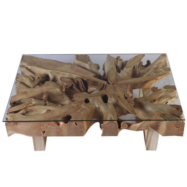 Organic Modern Rectangular Teak Root Coffee Table Chairish