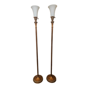 Stiffel Torchiere Floor Lamps - A Pair