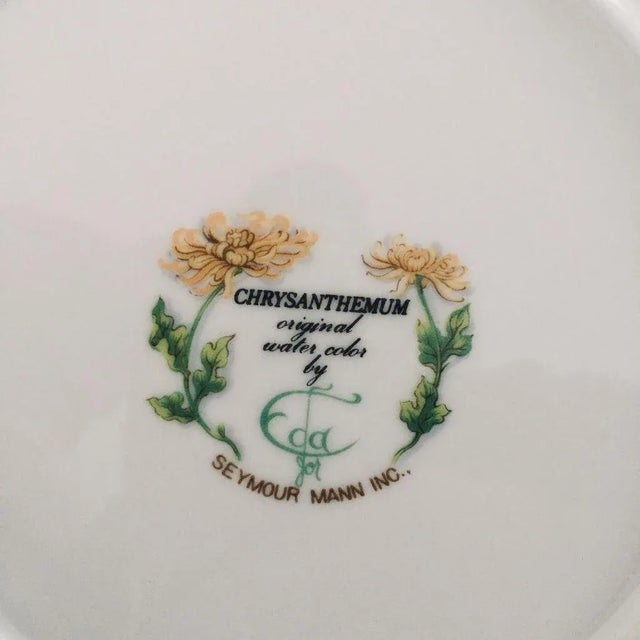 1990s Vintage Watercolor Chrysanthemum Plates - Set of 5 For Sale - Image 5 of 6