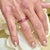 Natural Multi-Shade Sapphire Ring 14k Rose Gold 4.20 TCW Certified, Size 6.5 For Sale - Image 4 of 13