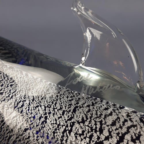 Sommerso Silver & Murano Glass Dolphin Sculpture by Fabio Tosi, 1970s Models & Figurines