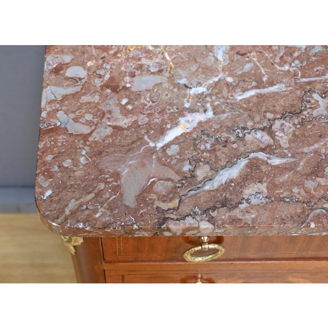 Wood Small Early 20th Century Blond Mahogany Chest of Drawers For Sale - Image 7 of 18