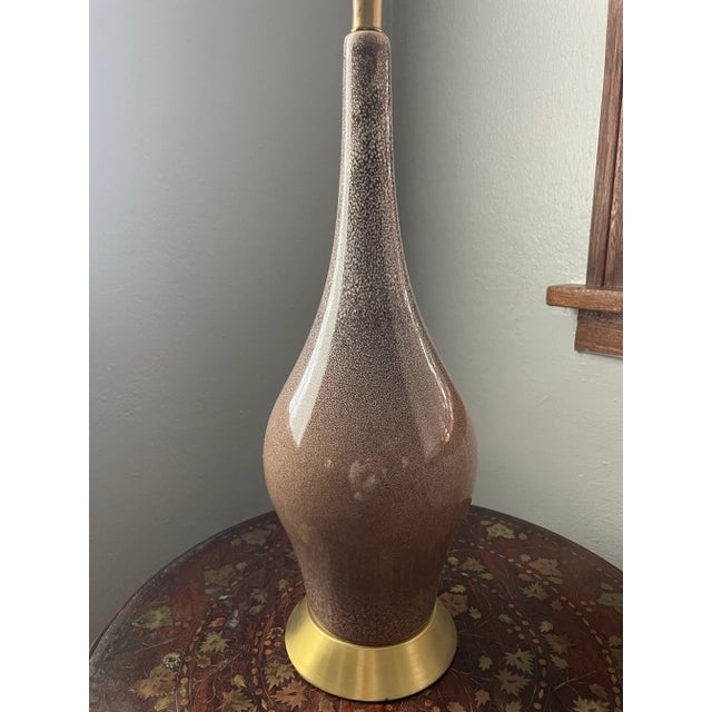 Greige Mid 20th Century Scandinavian Ceramic Table Lamp For Sale - Image 8 of 11