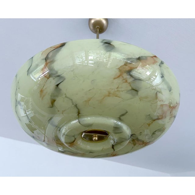 Art Deco Pendant Light in Uranium Glass, 1930s For Sale - Image 11 of 18