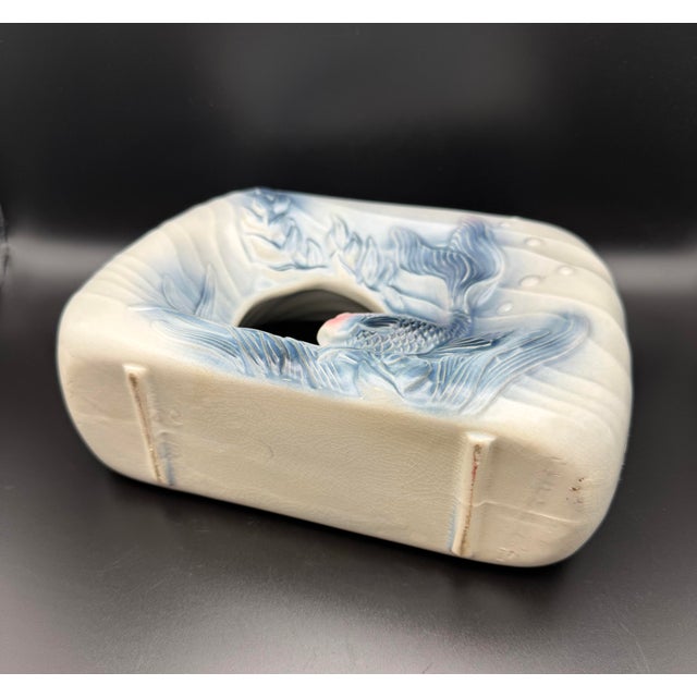 1950s Royal Copley Koi Fish Openwork Ceramic Planter Vase For Sale - Image 10 of 10