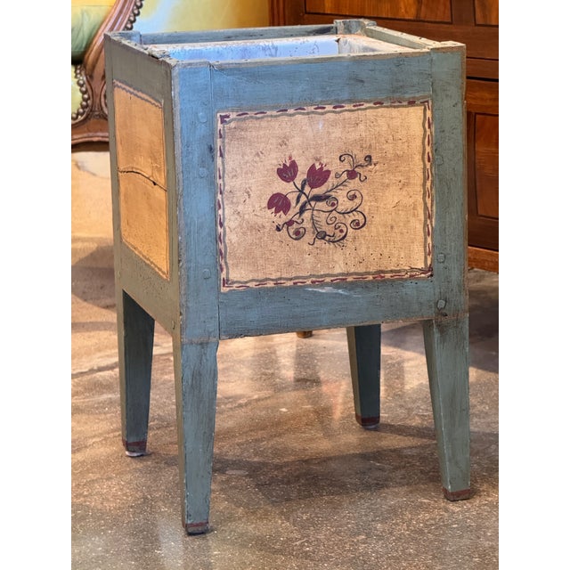 19th Century Converted Painted Cellaret Planter For Sale - Image 9 of 9