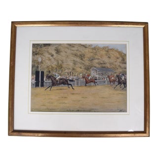 The Princess of Wales Stakes 1921 Watercolour by Isaac J. Cullin (1881-1947) For Sale