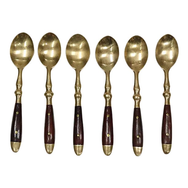 Midcentury French Dessert Spoons, Set of 6 For Sale