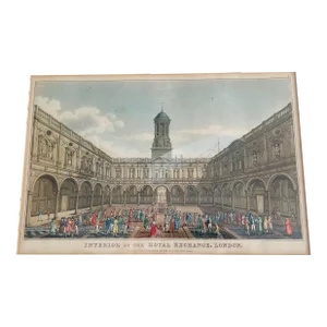 Framed View, England, London, Vue D’optique, Royal Exchange, r.h. Laurie, Antique Print