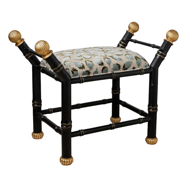 Boca Black Ocelot Celadon Bamboo Bench For Sale