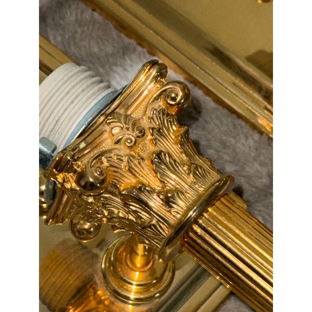 1980s Neo-Classical Style Solid Brass Wall Light Sconces - a Pair For Sale - Image 14 of 17