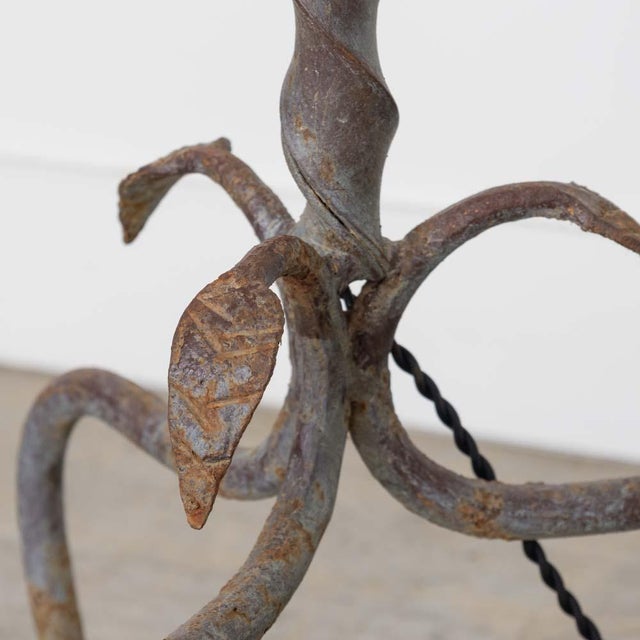1940s French Iron Leaf Floor Lamp For Sale - Image 12 of 13