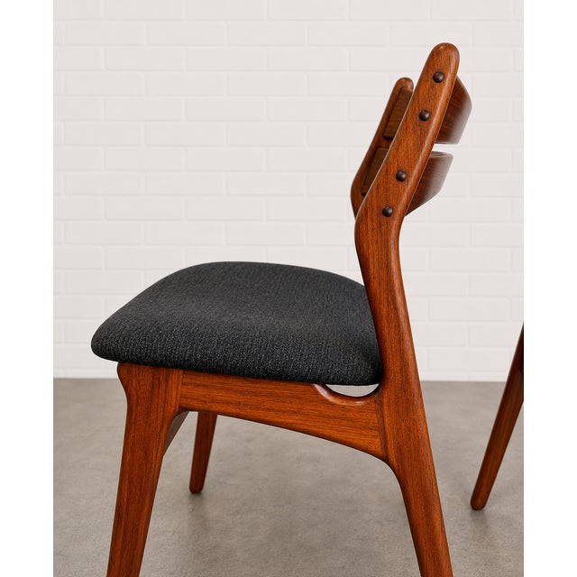 Mid Century Modern Pair of Teak Dining Chair by Erik Buch for Christiansen For Sale - Image 11 of 15