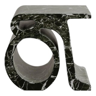 Verde Levanto Marble Stone Prae Stool by Esther Knopfler For Sale