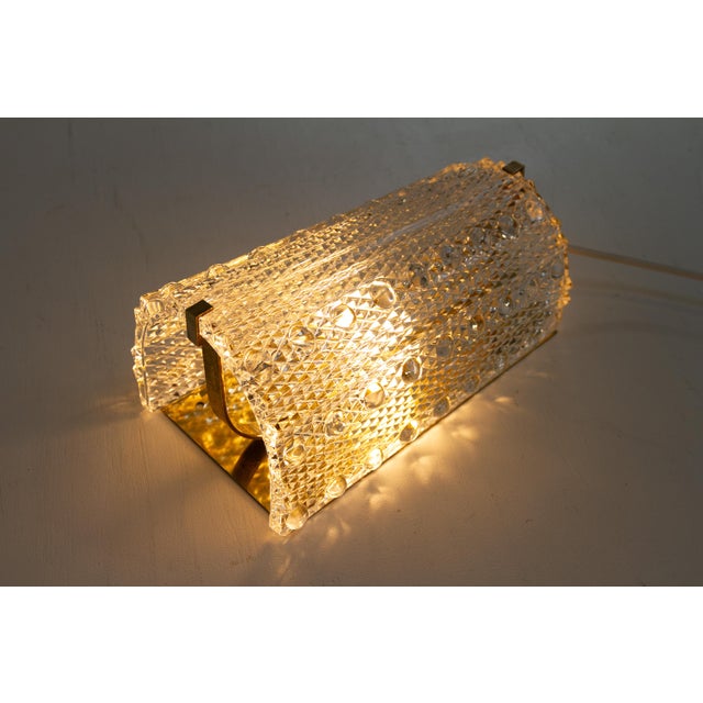 Mid-Century Danish Glass and Brass Sconce by Carl Fagerlund for Orrefors, 1960s For Sale - Image 14 of 15