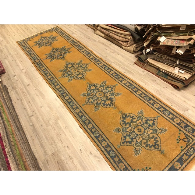 1960s Turkish Handmade Long Runner Rug - 3′ × 11′5″ For Sale - Image 5 of 11
