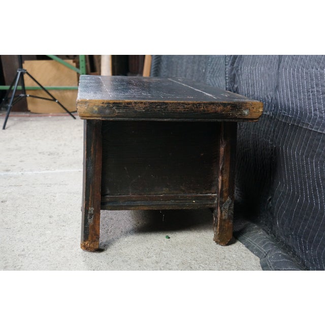 Antique Chinese Lacquered Kang Coffee Altar Table Console Bench Seat 36" For Sale - Image 13 of 18