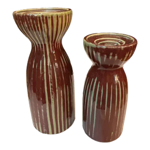 Vintage Pair of Chunky Bombay Candle Holders