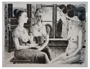 Paul Delvaux, La Fenetre, 1971, Lithograph