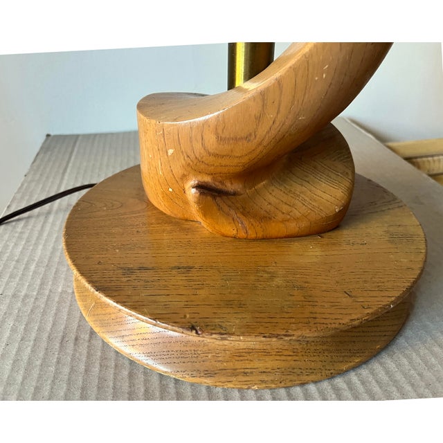 Wood Mid 20th Century Mid-Century Modern Sculpted Wood Table Lamp by Light House For Sale - Image 7 of 8