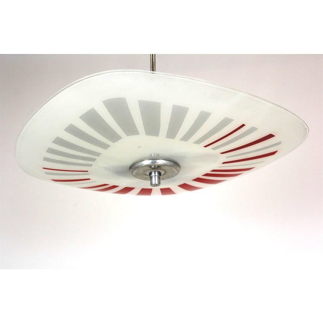 Mid-Century Czech Glass Pendant Lamps with Geometric and Colorful Decor, 1970s, Set of 6 For Sale - Image 16 of 18