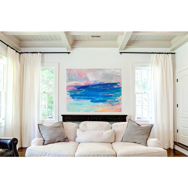 2010s "Caribbean Calling" by Trixie Pitts Large Abstract Oil Painting For Sale - Image 5 of 10