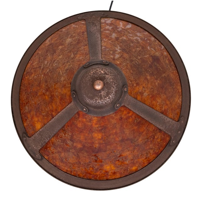 Copper 20th Century Arts & Crafts Copper & Mica Table Lamp in the style of Dirk van Erp For Sale - Image 8 of 14