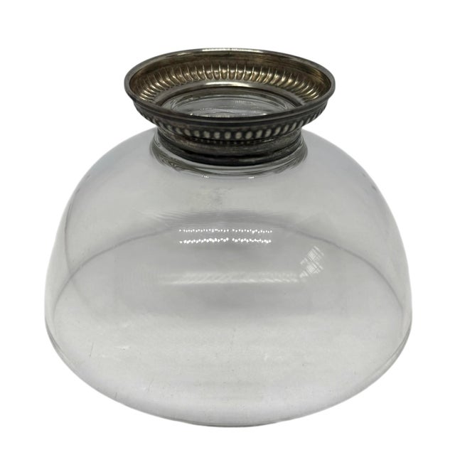 Metal Vintage Frank M. Whiting & Co. 4 1/4” Glass Candy Bowl Decorative Gadroon Ribbed Pattern Sterling Silver Base For Sale - Image 7 of 10