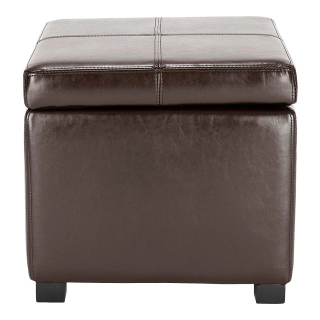 Square Ottoman in Brown & Black For Sale