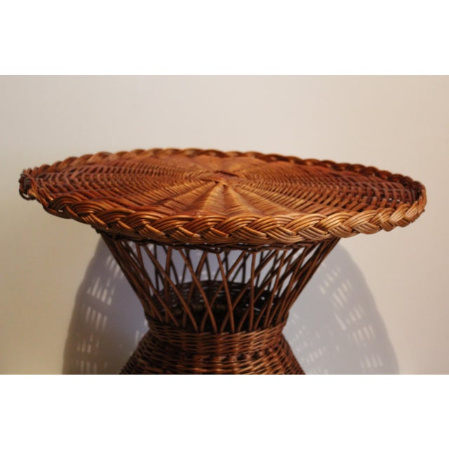 Vintage French Round Wicker Table, 1970s For Sale - Image 18 of 18