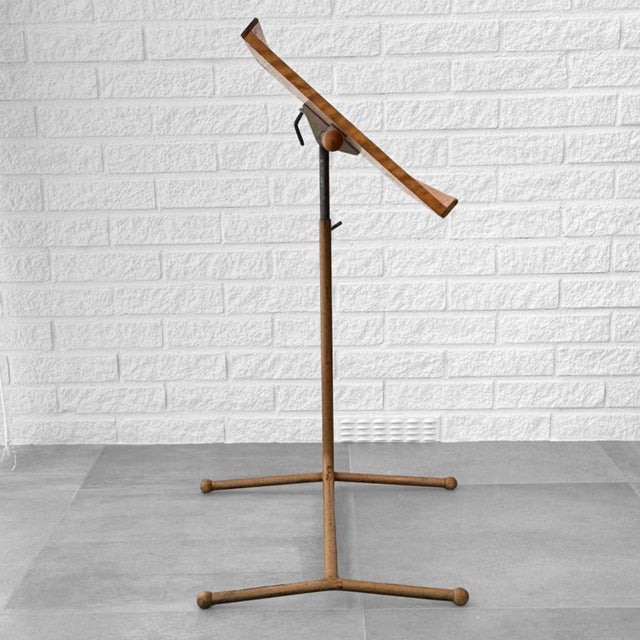 Scandinavian Reading Stand in Birch and Steel, 1940s For Sale - Image 4 of 11