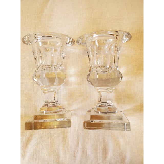 Transparent Small Crystal Urns - a Pair For Sale - Image 8 of 8