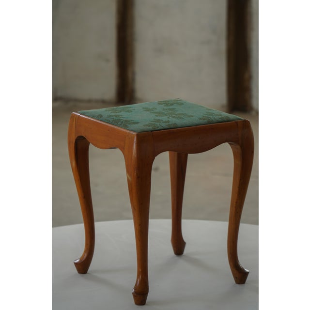 Mid-Century Rococo Style Wooden Stools with Cabriole Legs, Denmark, 1940s, Set of 2 For Sale - Image 11 of 18