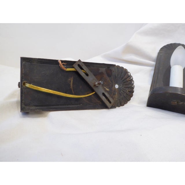 Vintage American Rustic Metal Sconces - a Pair For Sale - Image 4 of 5