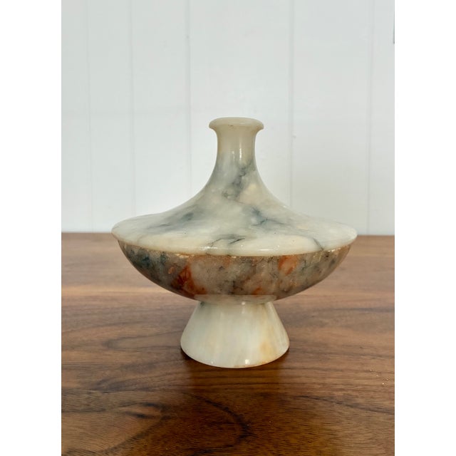 Vintage Alabaster Pedestal Jar For Sale - Image 4 of 10
