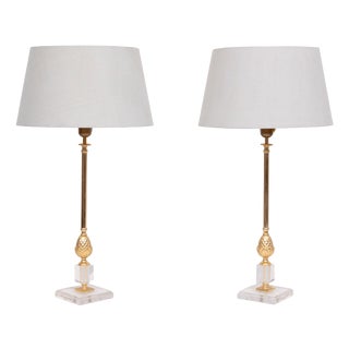 Hollywood Regency Pineapple Table Lamps, Denmark, 1970s, Set of 2 For Sale