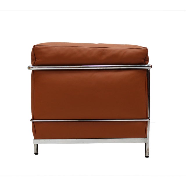 Cassina Modernist LC2 Lounge Chair in Brown Leather by Le Corbusier for Cassina, Italy, 1980 For Sale - Image 4 of 9