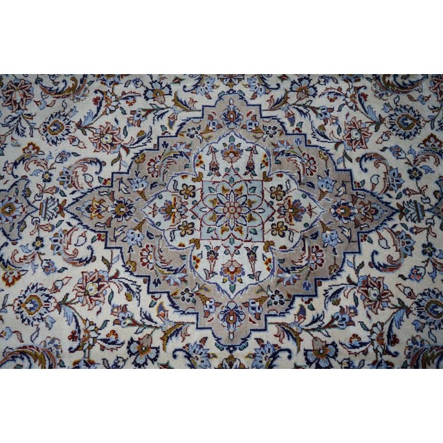 Large Vintage French Cream Rug For Sale - Image 6 of 17