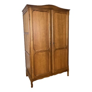 Vintage French Wardrobe in Oak For Sale
