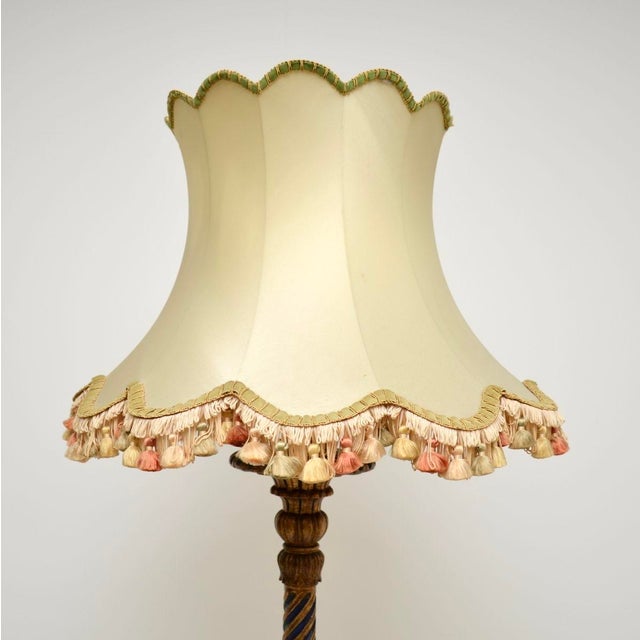 Antique Victorian Gilt Wood Floor Lamp, 1890s For Sale - Image 3 of 11